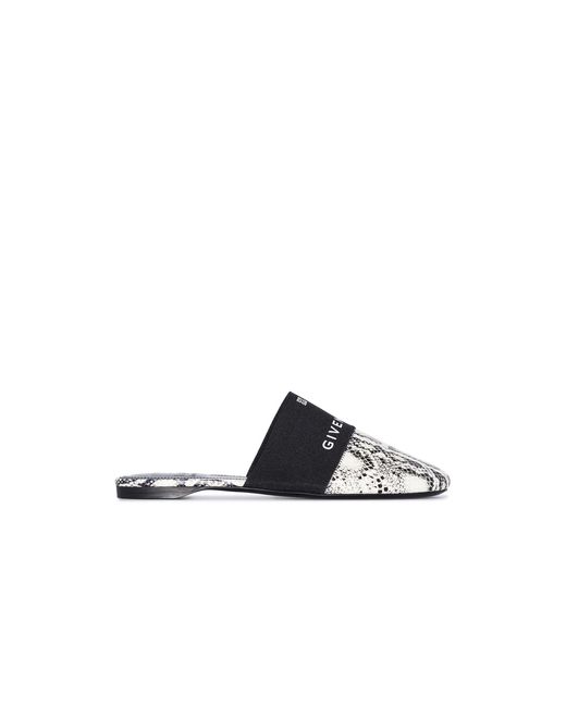 Givenchy Black Bedford 4g Snake Effect Leather Mules