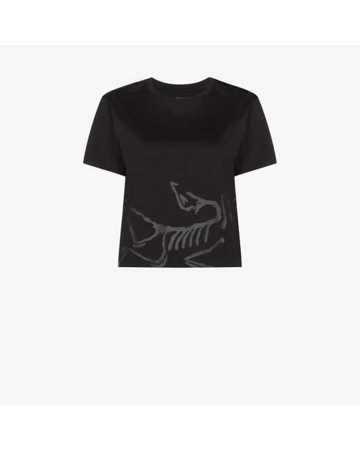 Arc'teryx Black Birdmark Cropped Cotton T-shirt