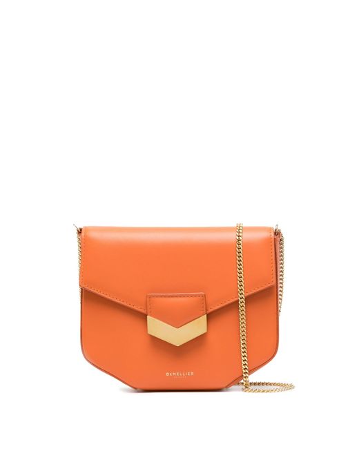 DeMellier Orange Mini London Leather Cross Body Bag