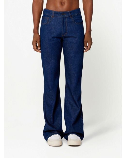 AMI Blue Mid-rise Bootcut Jeans for men