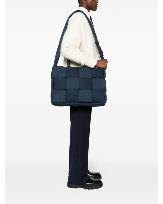 Bottega Veneta Blue Black Padded Tech Arco Tote Bag - Men's - Recycled Polyester for men