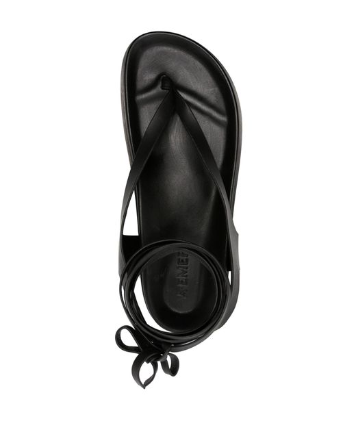 A.Emery Black The Shell Leather Sandals