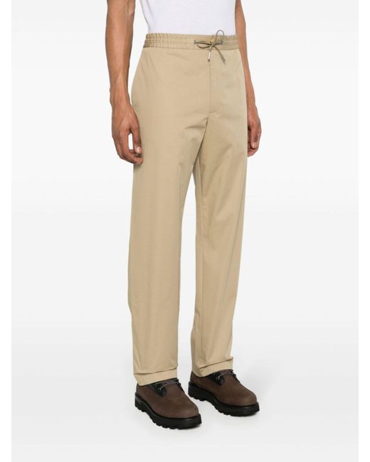 Moncler Natural Neutral Tapered Cotton Trousers - Men's - Cotton for men