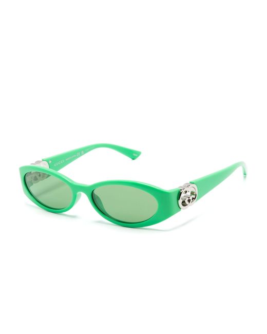 Gucci Green Hailey Oval-frame Sunglasses