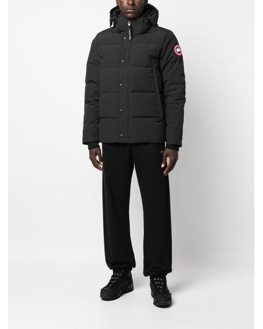 Canada Goose Wyndham Hooded Quilted Coat in Black for Men Lyst