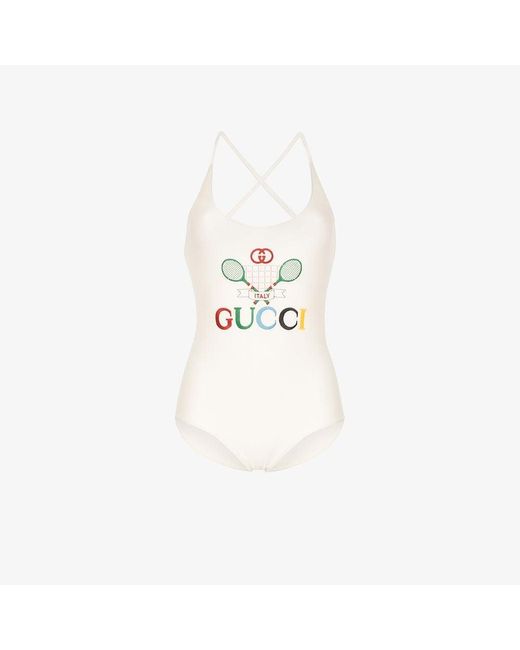 Gucci White Tennis Swimsuit