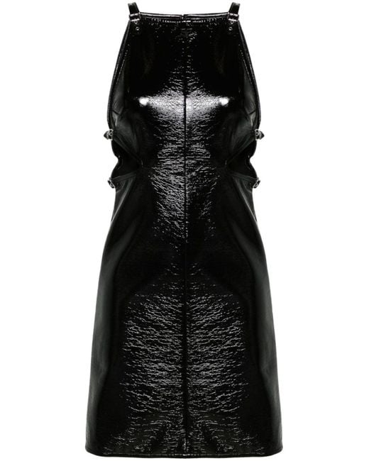 Courreges Black Cut-out Vinyl Mini Dress