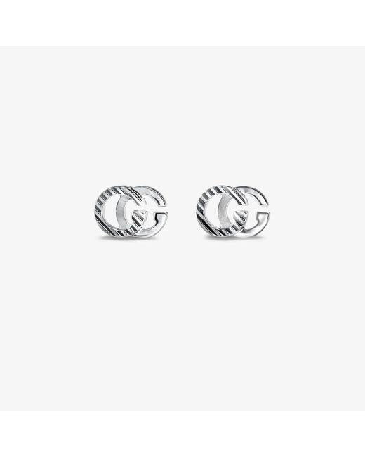 Gucci gg Running Stud Earrings - Women's - 18kt White Gold