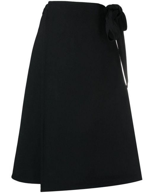 Proenza Schouler Black Helen Wrap Midi Skirt - Women's - Viscose/elastane/polyester