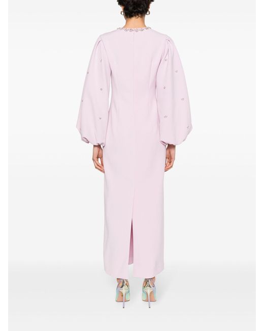 Huishan Zhang Pink Joelle Crystal-embellished Midi Dress