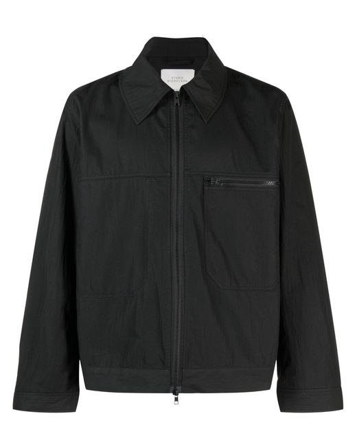 Studio Nicholson Black Zip-up Shirt Jacket for men