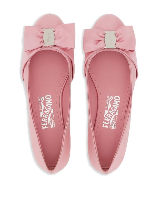 Ferragamo Pink Vara Bow-detailing Leather Loafers