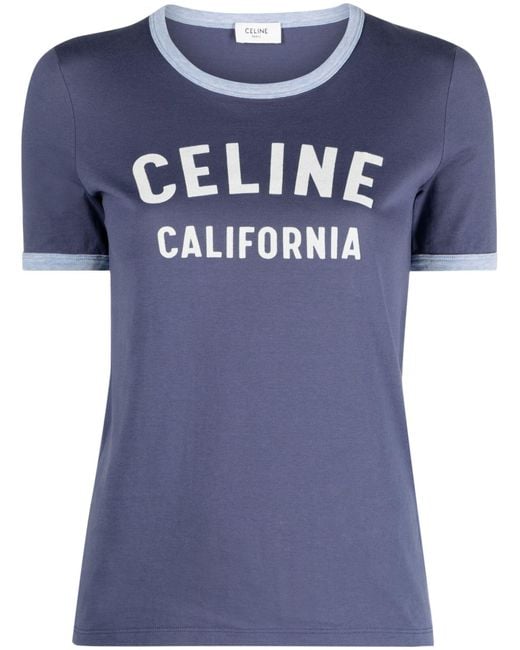 Céline Blue California 70's Cotton T-shirt