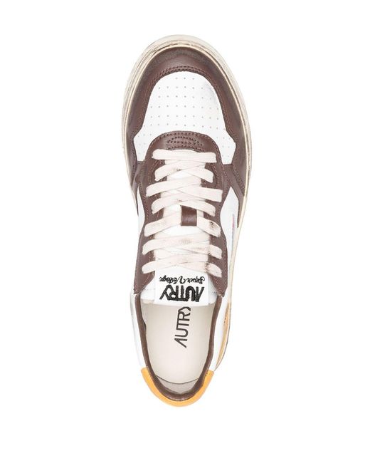 Autry White Super Vintage Leather Sneakers for men