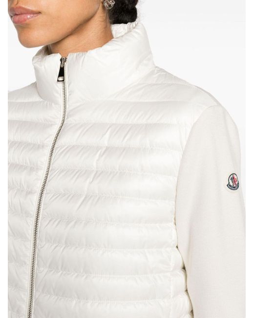 Moncler White Panelled Quilted Jacket - Women's - Down/feather/polyamide/polyamidevirgin Wool
