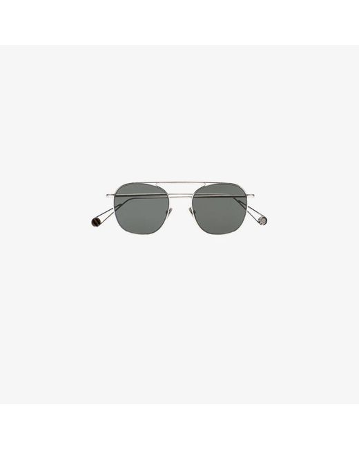 Ahlem Gray Mens Grey/metallic 22k Gold-plated Place D'anvers Sunglasses for men
