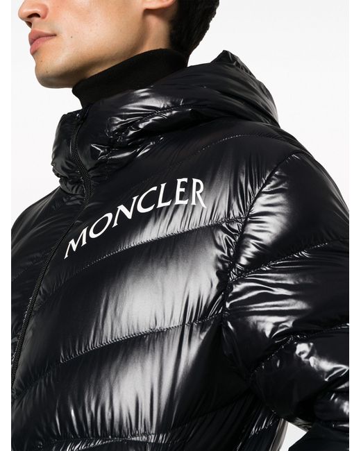Moncler Black Shama Logo-print Quilted Puffer Jacket for men