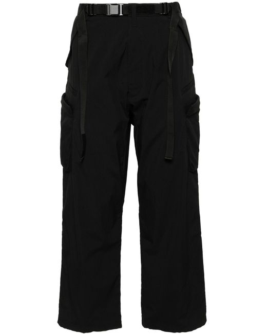 Acronym Black Water-repellent Belted Trousers for men