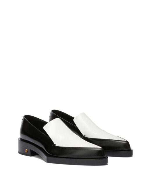 Jil Sander Black Two-tone Leather Loafers