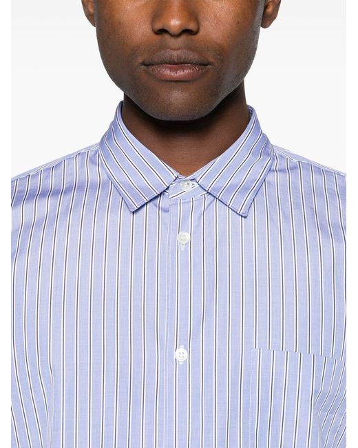 Comme des Garçons Blue Striped Cotton Shirt for men