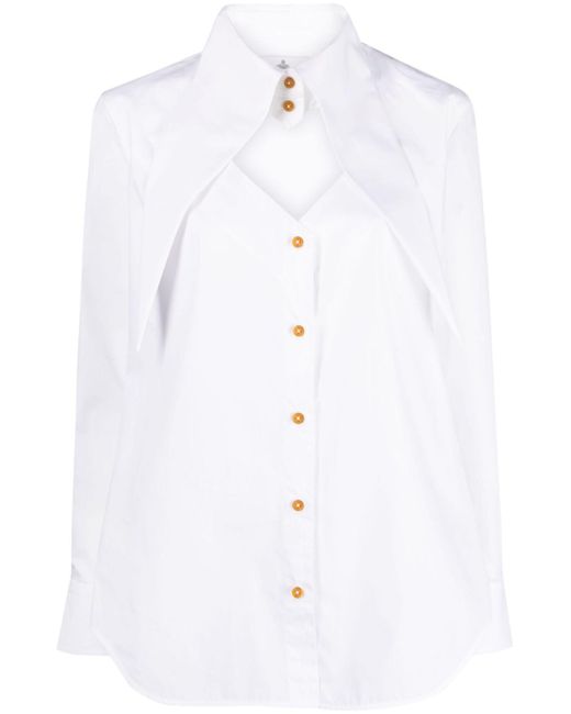 Vivienne Westwood White Heart Cut-out Cotton Shirt