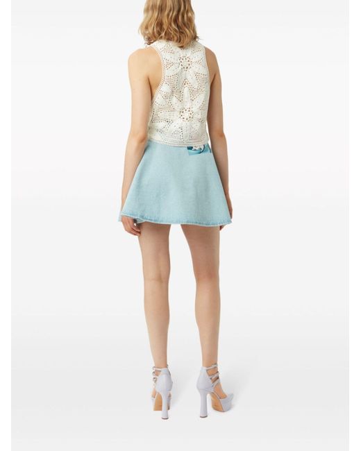 Nina Ricci Blue A-line Denim Mini Skirt