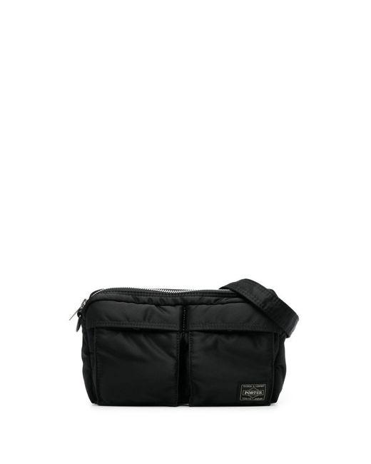 Porter-Yoshida and Co Black Logo Patch Shoulder Bag - Unisex - Fabric