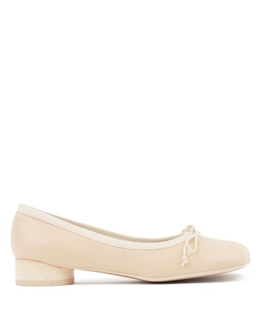MM6 by Maison Martin Margiela Natural Neutral Anatomic Leather Ballet Pumps - Women's - Calf Leather
