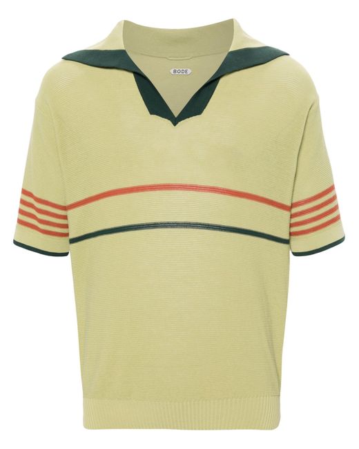 Bode Green Palmer Knitted Polo Shirt for men