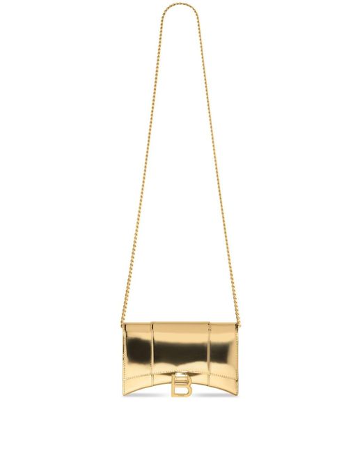 Balenciaga Metallic Hourglass Leather Chain Wallet - Women's - Calf Leather