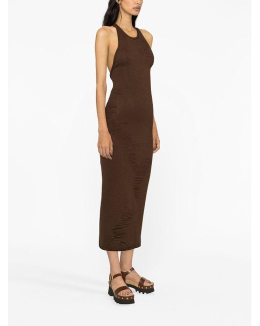 SELASI Brown Halterneck Knitted Dress