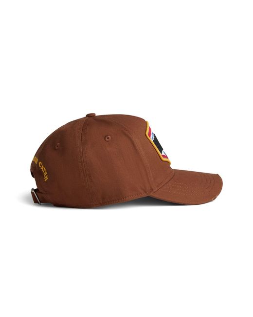 DSquared² Brown Logo Applique Cotton Cap for men