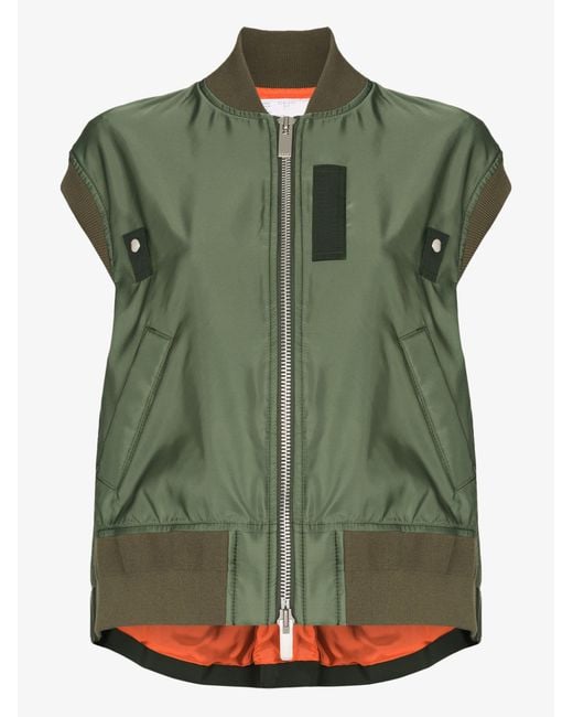 sleeveless bomber jacket