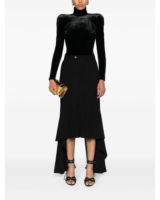 Balenciaga Black Deconstructed Godet Maxi Skirt