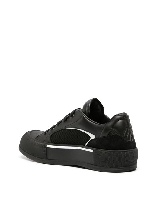 Alexander McQueen Black Skate Deck Plimsoll Sneakers - Men's - Canvas/nappa Leather/rubber/calf Leather for men