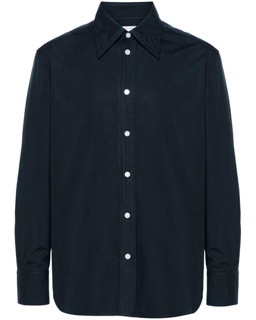 Bottega Veneta Blue Compact Button-up Cotton Shirt for men