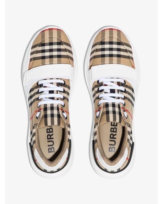 Burberry White Neutral Vintage Check Low-top Sneakers for men