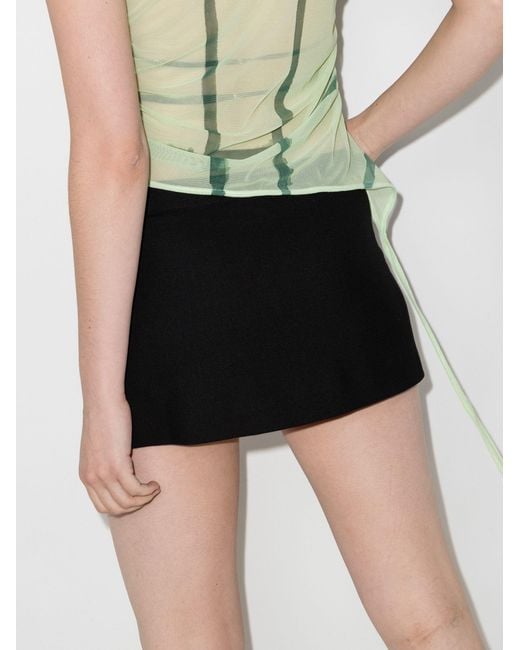 Miaou Black Micro Mini Skirt - Women's - Polyester/spandex/elastane/viscose/wool