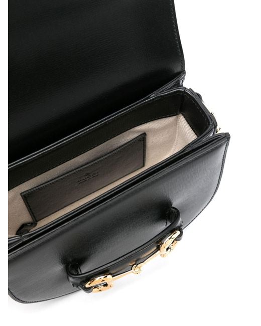 Gucci Black Horsebit 1955 Mini Leather Cross-body Bag