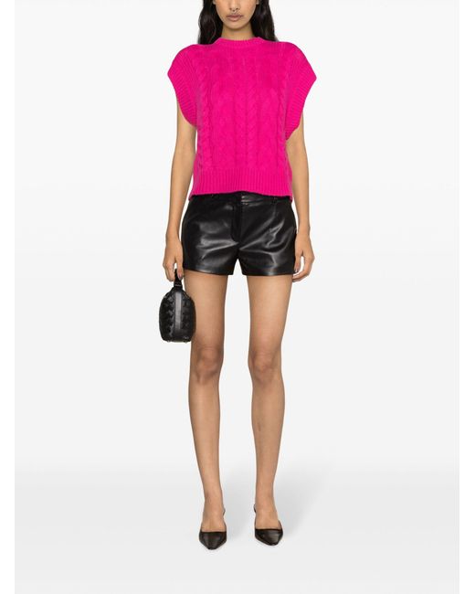 Lisa Yang Pink Hayley Cable-knit Vest