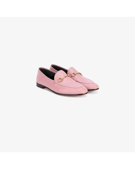Gucci Pink Jordaan Leather Loafers