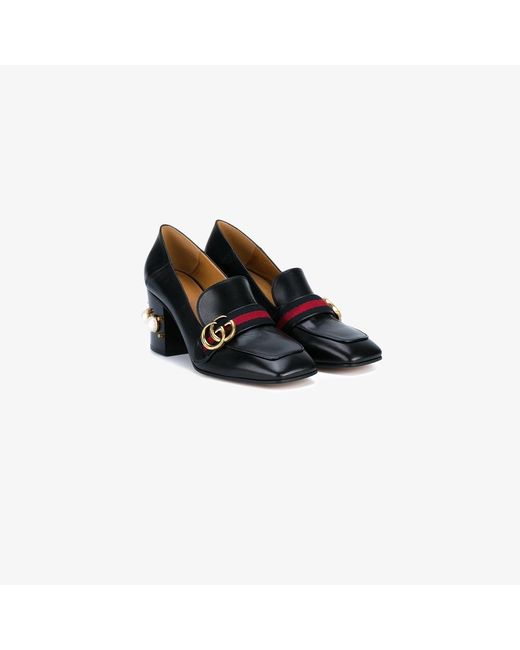 Gucci Black Peyton Embellished Leather Loafers