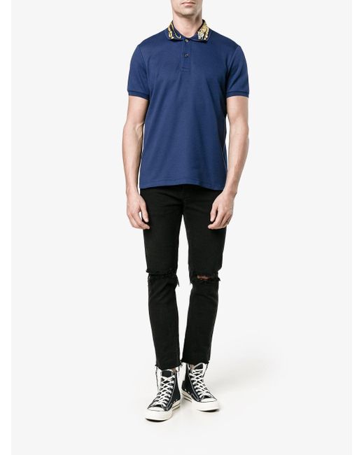 Gucci Cotton Tiger Embroidered Polo 