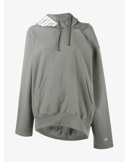 Nyttig frakke svært Vetements X Champion Hooded Sweatshirt in Grey | Lyst Australia