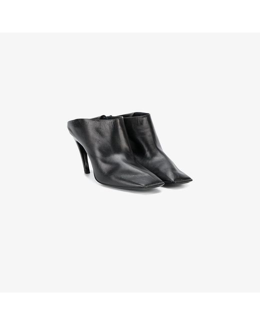 Balenciaga Black - Square Toe Mules - Women - Leather - 39