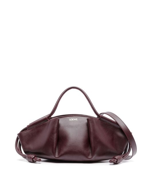 Loewe Purple Red Paseo Small Leather Shoulder Bag