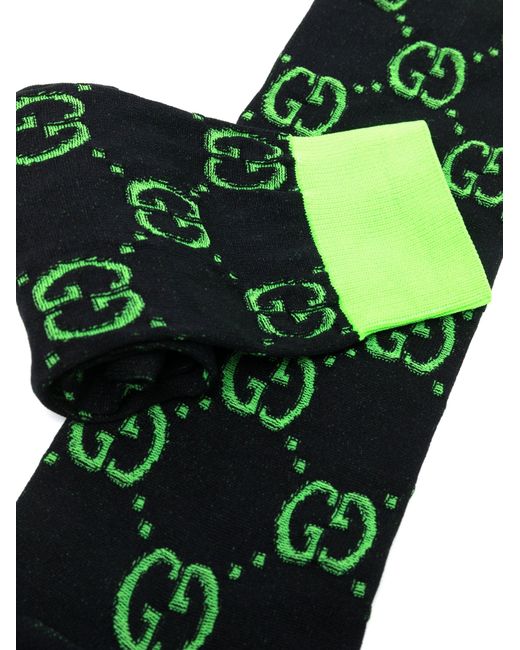 Gucci GG Supreme Print Socks in Green | Lyst