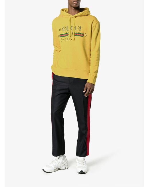 Gucci Coco Capitán Logo Hoodie in Yellow for Men | Lyst