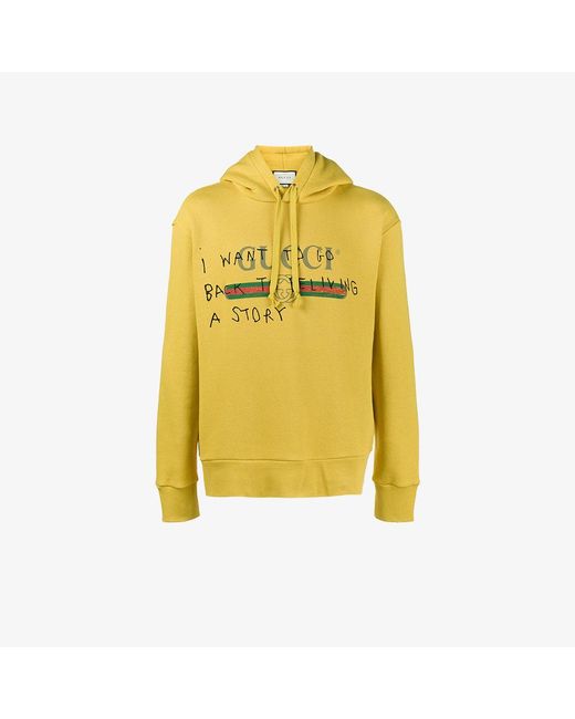 Gucci Yellow Coco Capitán Logo Hoodie for men