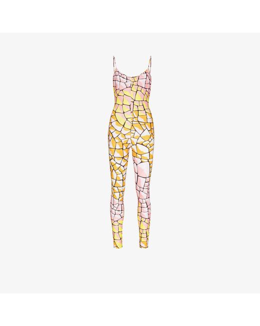 Emilio Pucci Yellow Tartuca Print Jumpsuit